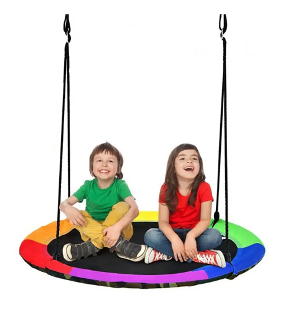 Columpio Redondo Multicolor Infantil Colgante Para Exterior  2