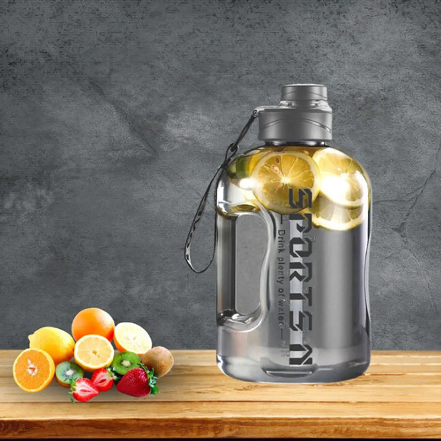 Botella De Agua Transparente Gym Fitness - Unisex 2700ml 4