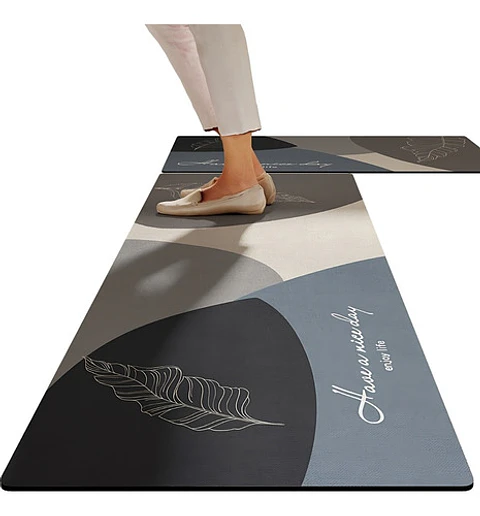 Set 2 Alfombra 50x120 Y 50x80 Cm Cocina Piso Antideslizante