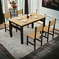 Juego De Comedor Mesa 120x60 Cm Con 4 Sillas - Miniatura 2
