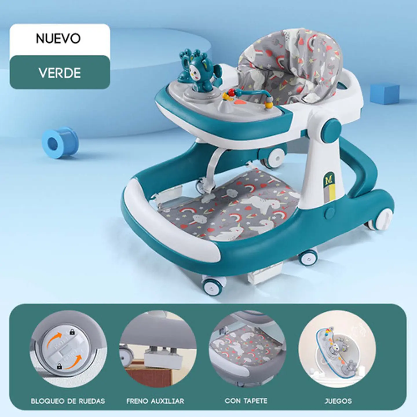 Andadera Caminadora De Bebé Multifuncional Anticaida Unisex 9
