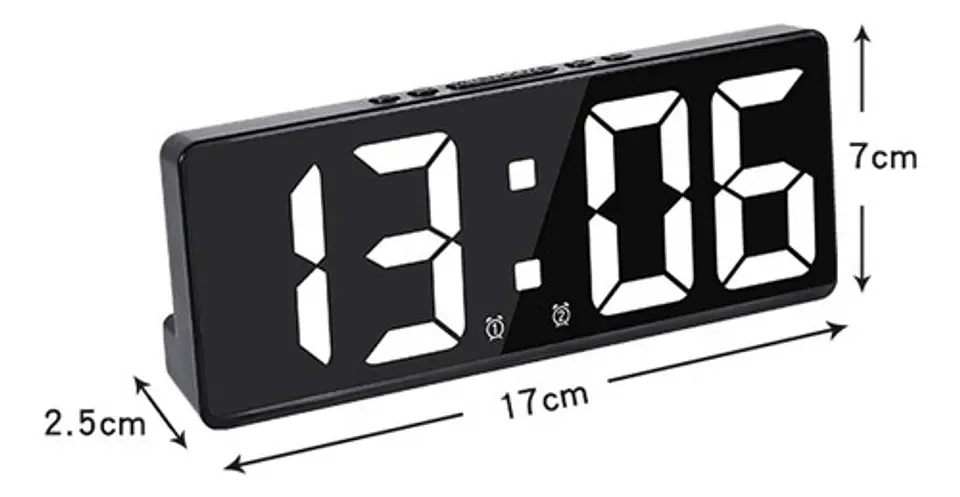 Reloj Despertador Led Multifuncional, Dormitorio Oficina 2