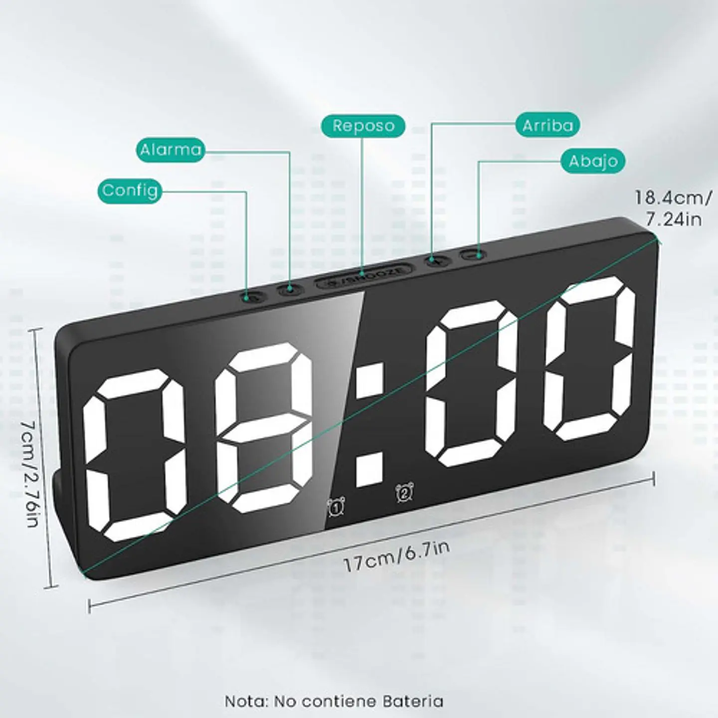 Reloj Despertador Led Multifuncional, Dormitorio Oficina 7