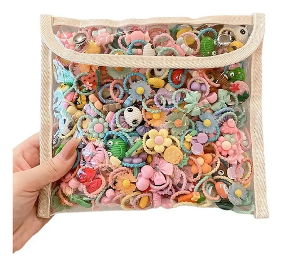 Pack 50 Gomas Elásticas Variadas De Cabello Niñas 1