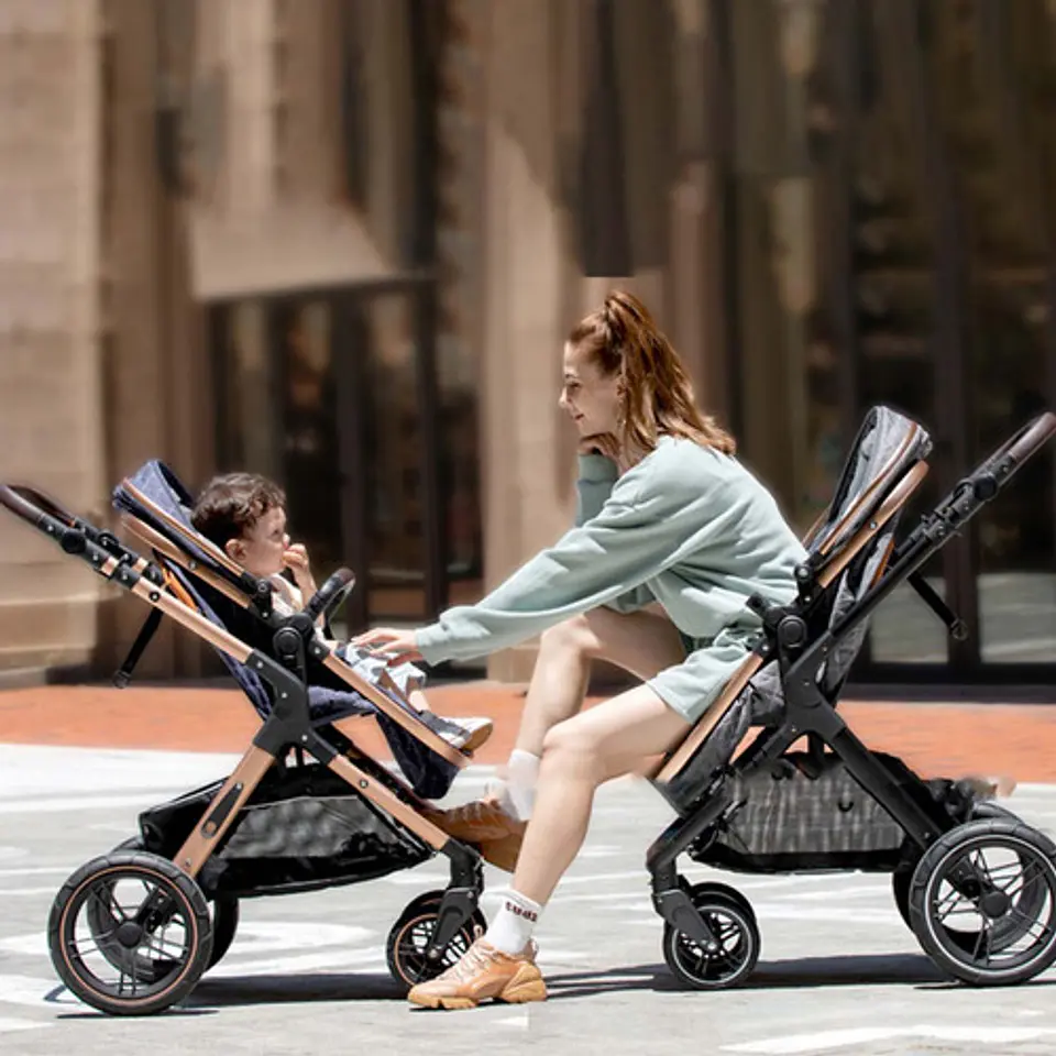 Coche Cuna Multifuncional Bebé 5 En 1 Plegable 6