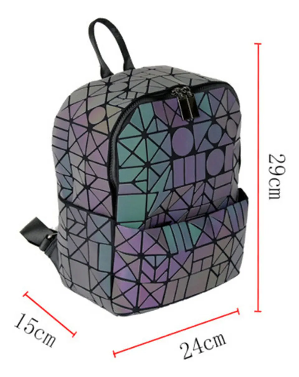 Mochila Rhombus Luminoso Coreana Para Estudiantes Unisex  3