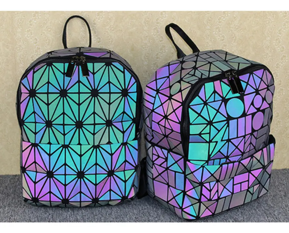 Mochila Rhombus Luminoso Coreana Para Estudiantes Unisex  7