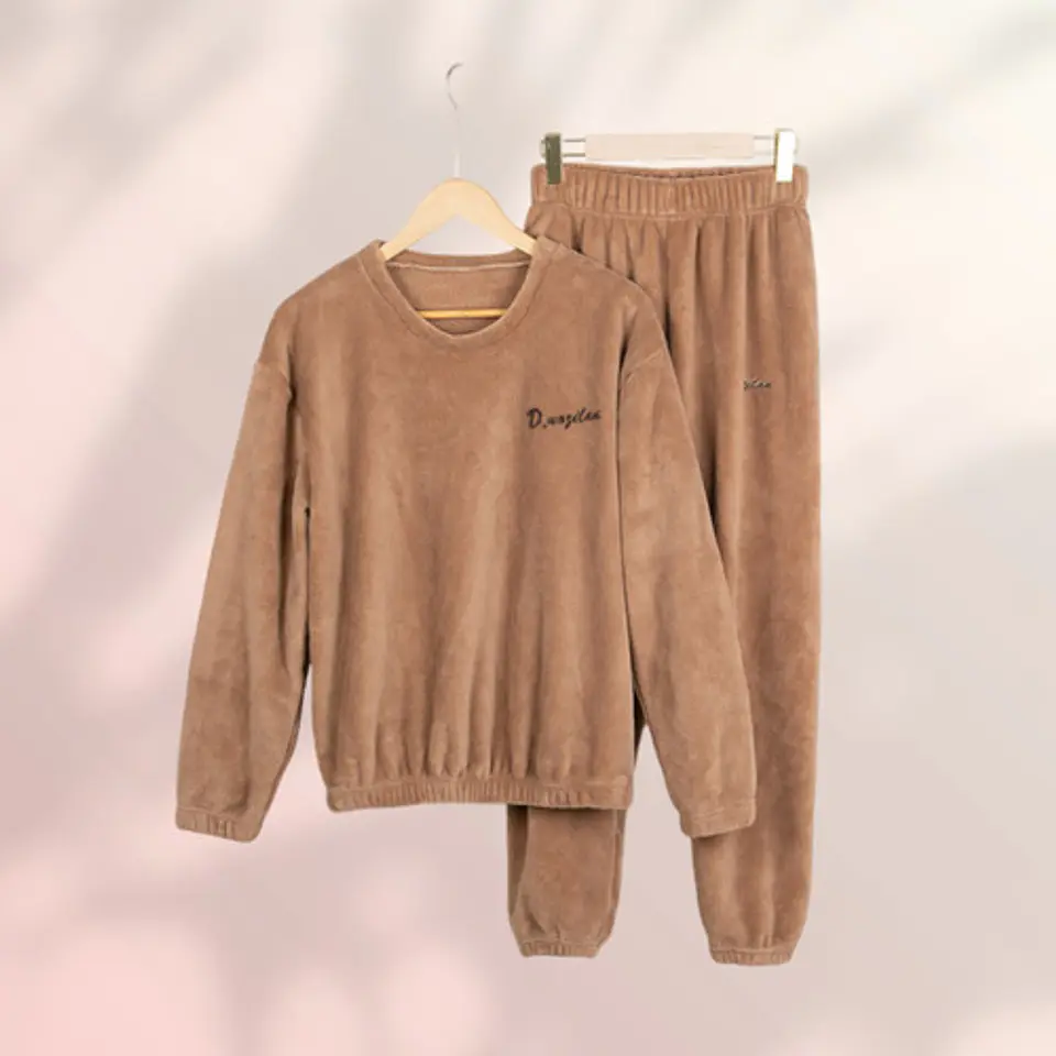 Conjunto De Ropa Pijama Polar Mujer 2 Piezas Talla Única 6