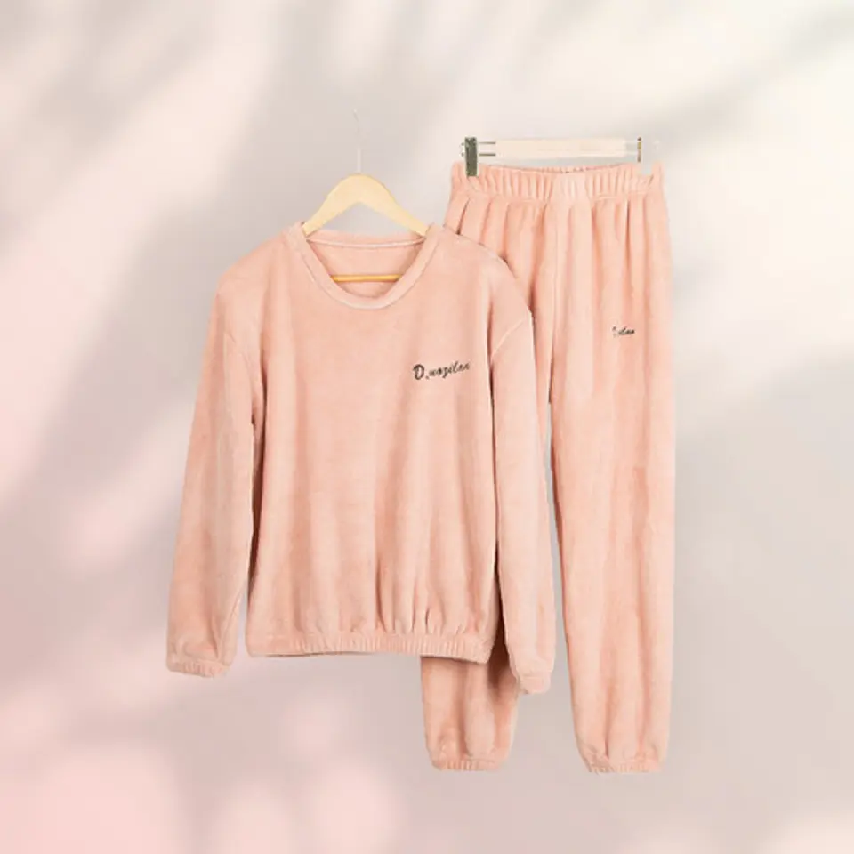 Conjunto De Ropa Pijama Polar Mujer 2 Piezas Talla Única 9