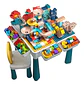 Mesa De Actividades Infantil Con Silla + 300 Bloques De Juego - Miniatura 1