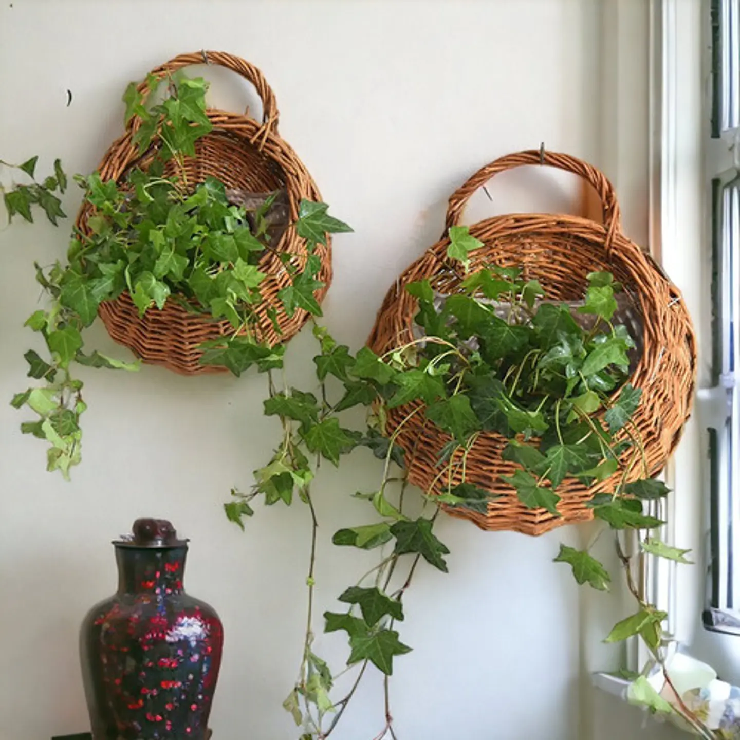 Juego De Dos Macetas De Flores Para Colgar En La Pared 2