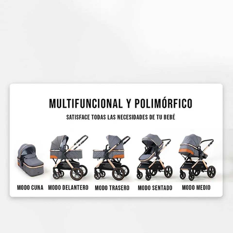 Coche Cuna Accesorios Bebé 5 En 1 Plegable Multifuncional 4