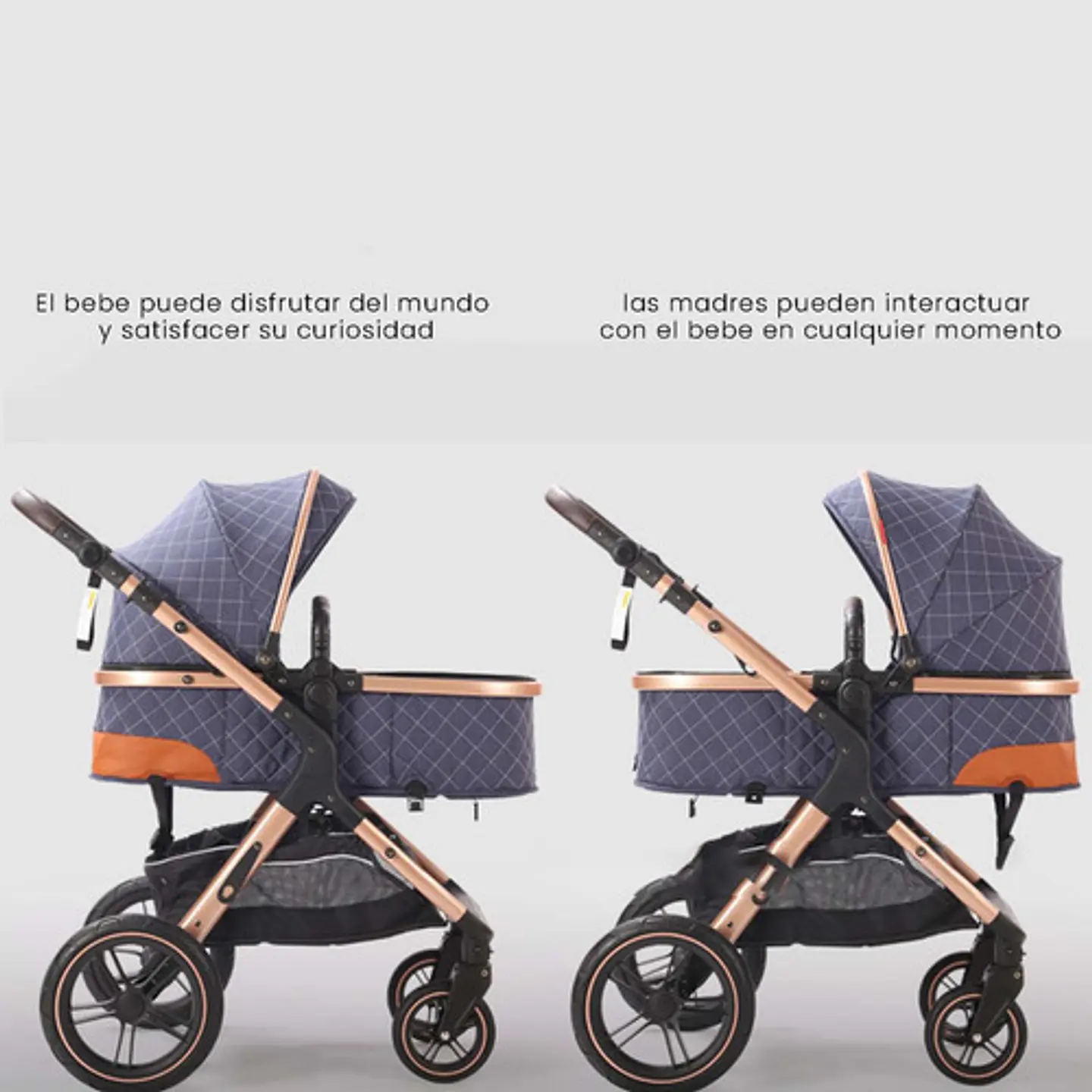 Coche Cuna Accesorios Bebé 5 En 1 Plegable Multifuncional 6