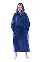 Manta Unisex Tipo Polerón Con Capucha Estilo Sherpa 120cm - Miniatura 5