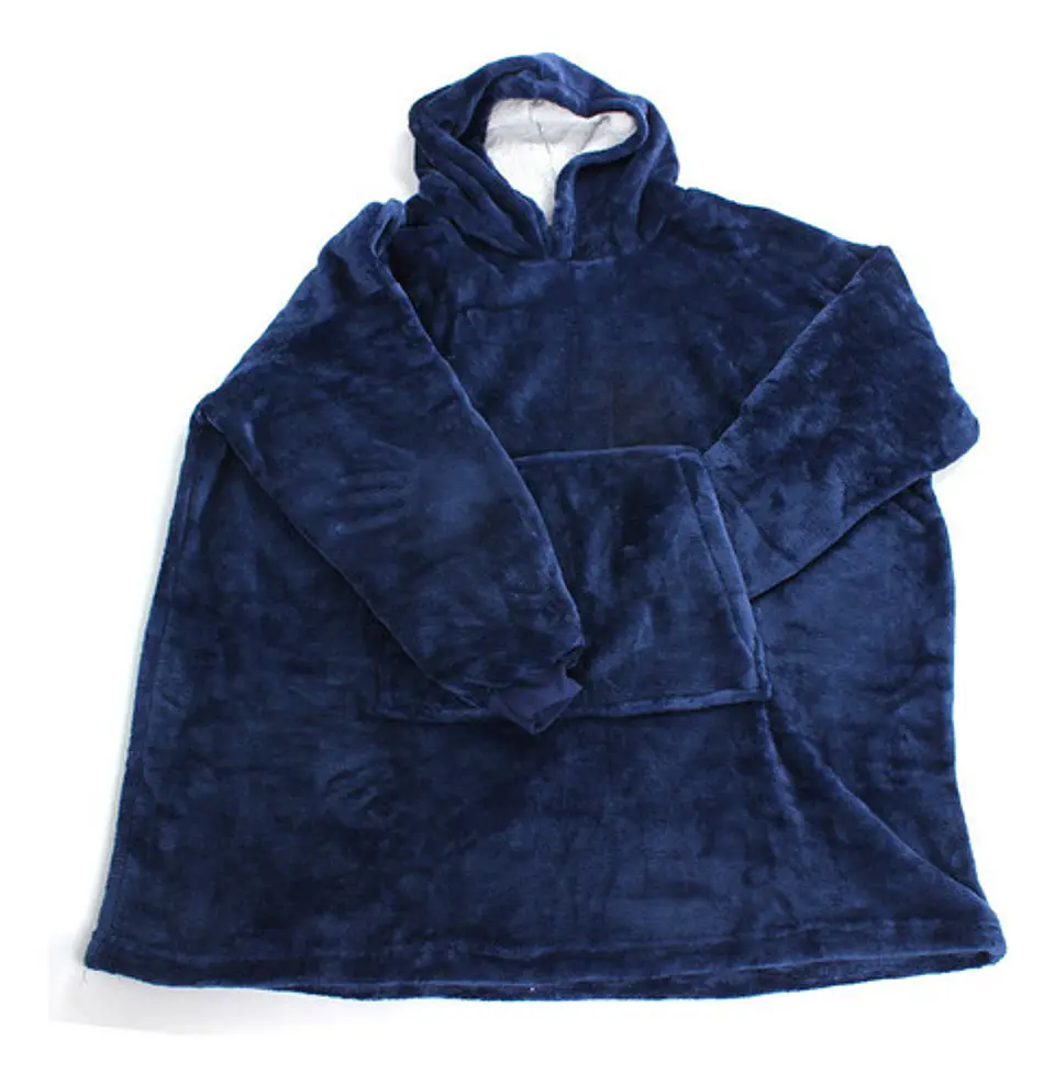 Manta Unisex Tipo Polerón Con Capucha Estilo Sherpa 120cm 7