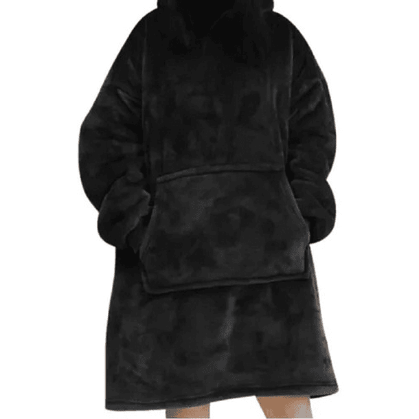 Manta Unisex Tipo Polerón Con Capucha Estilo Sherpa 120cm 13