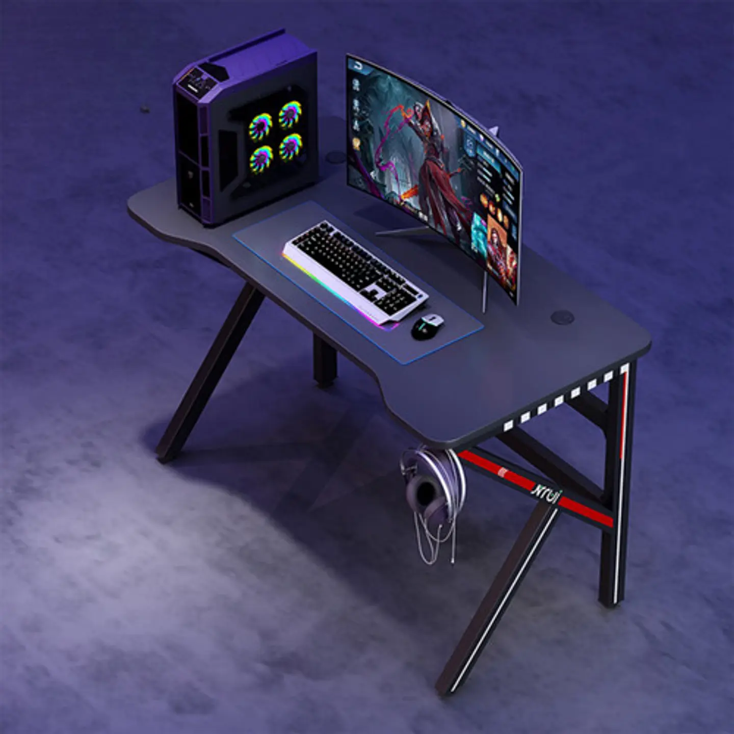 Escritorio Mesa Gamer 120 X 60 Cm Dark Awakening Crusec 5