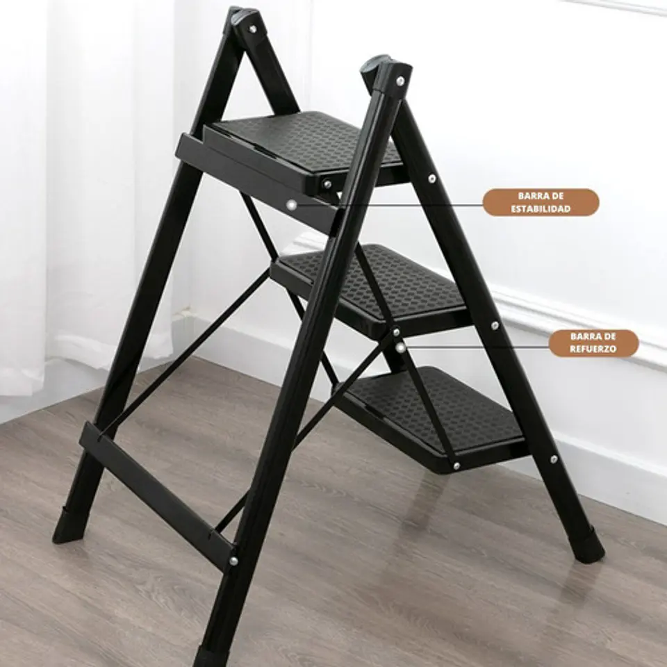 Escalera Plegable 3 Niveles Ajustable Multifuncional 4