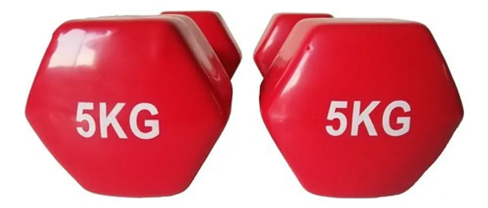 Pack 2 Mancuernas De 5kg C/u (un Par) Antideslizantes  4
