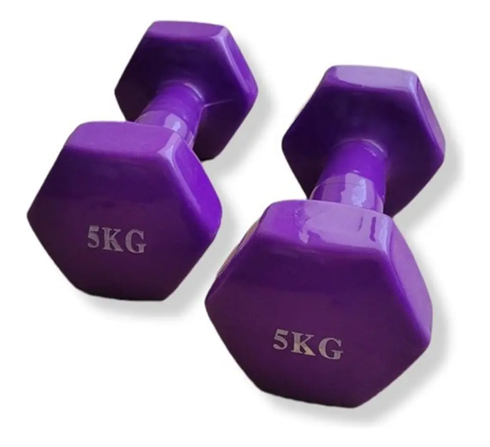 Pack 2 Mancuernas De 5kg C/u (un Par) Antideslizantes  7