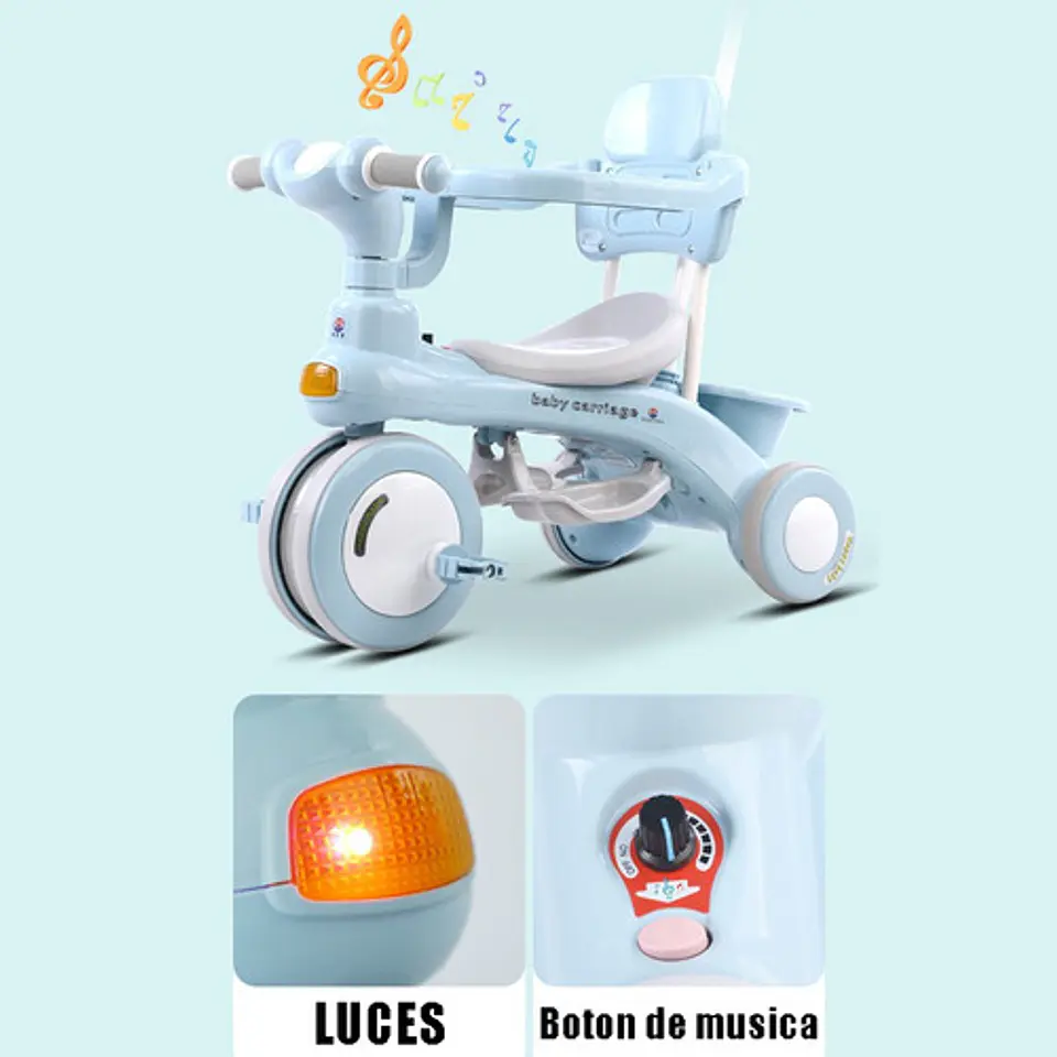 Triciclo Bicicleta Infantil Con Musica Y Luces 5