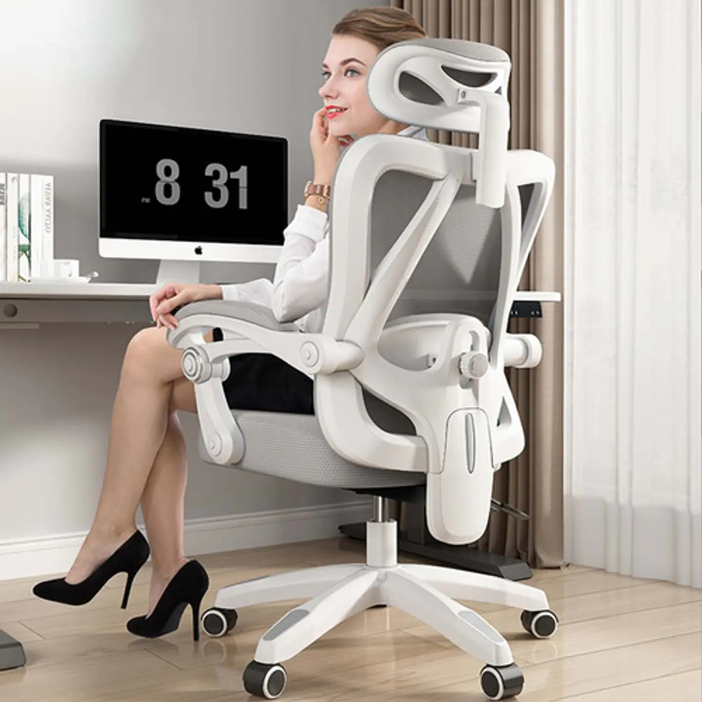Silla Ergonómica Moderna Para Oficina En Casa T18 3