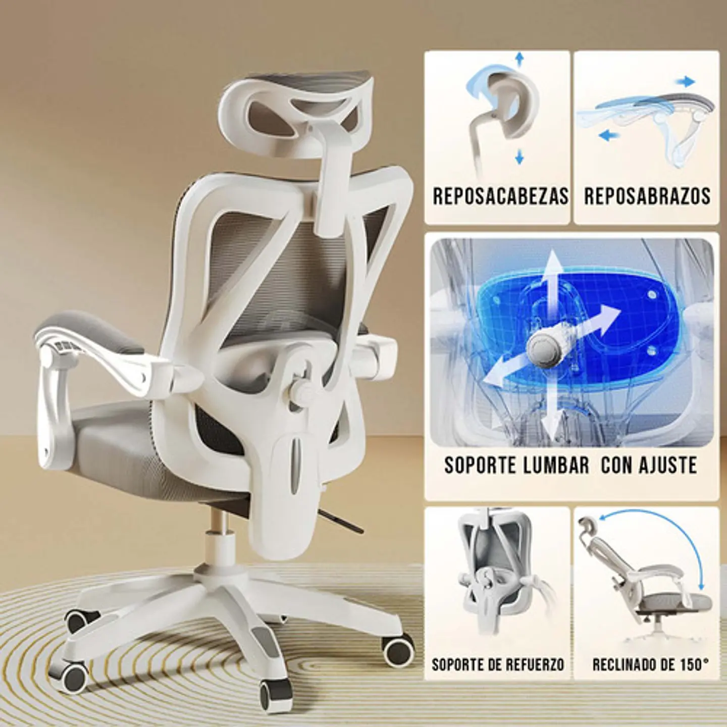 Silla Ergonómica Moderna Para Oficina En Casa T18 5