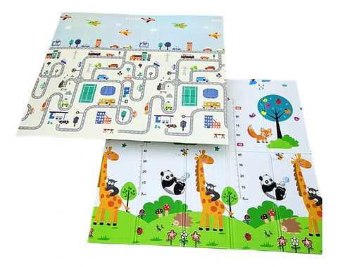Alfombra Reversible 2 X 1.8 M Antigolpe Plegable Para Bebés