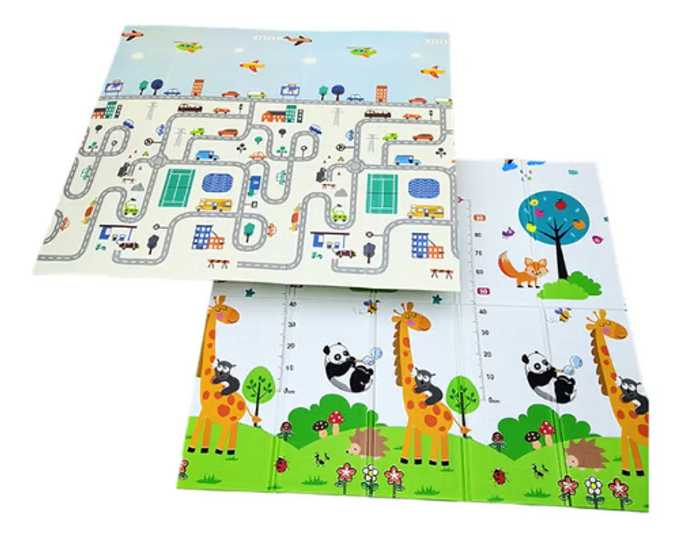 Alfombra Reversible 2 X 1.8 M Antigolpe Plegable Para Bebés 1