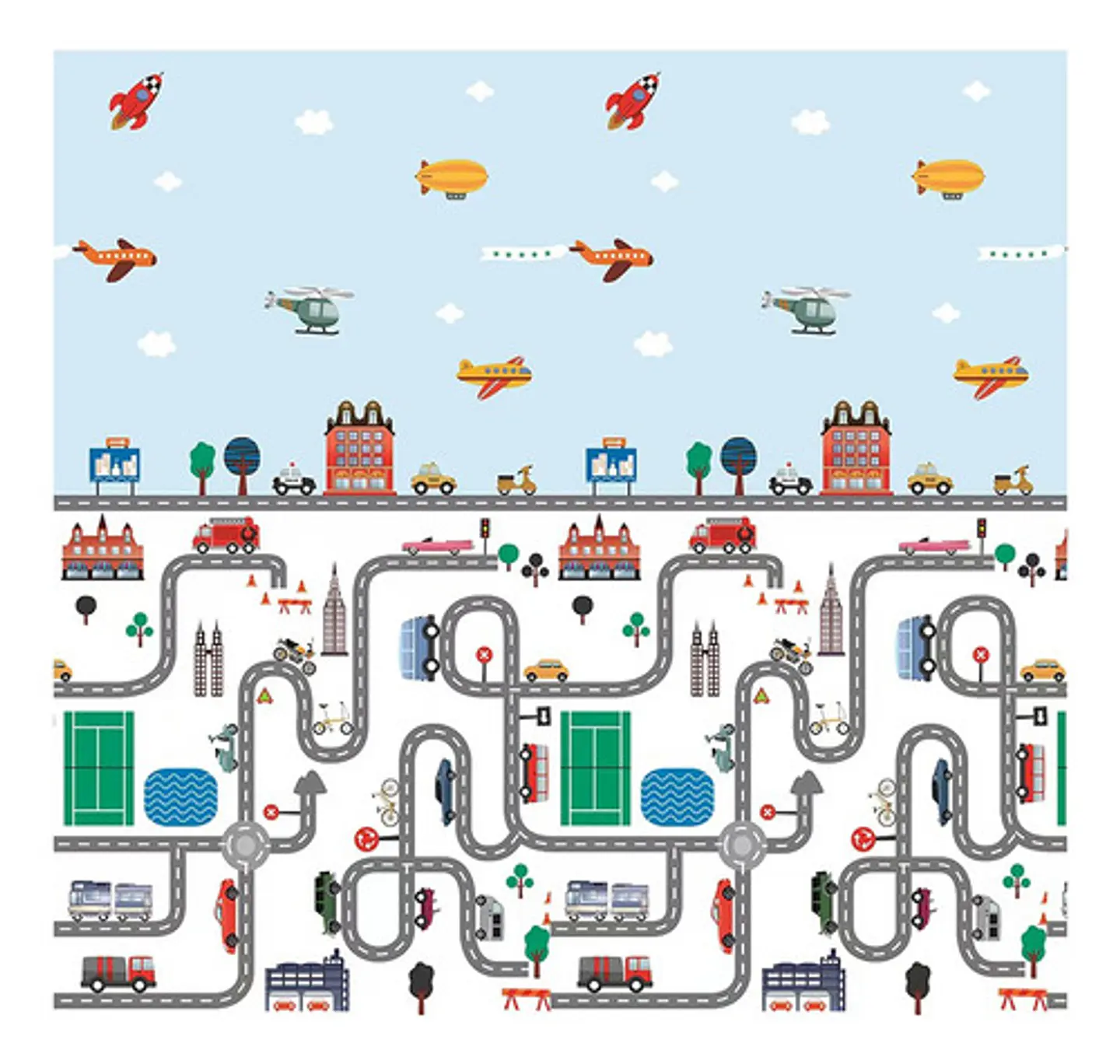 Alfombra Reversible 2 X 1.8 M Antigolpe Plegable Para Bebés 2