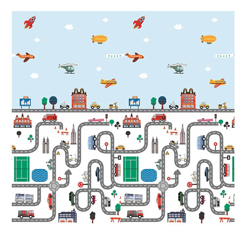 Alfombra Reversible 2 X 1.8 M Antigolpe Plegable Para Bebés 2
