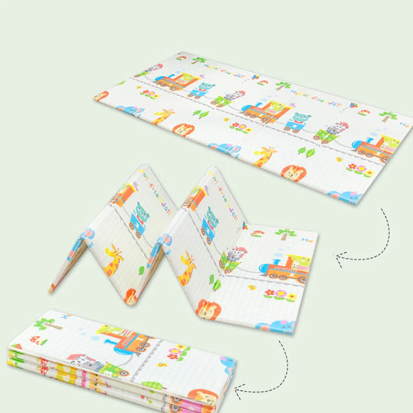 Alfombra Reversible 2 X 1.8 M Antigolpe Plegable Para Bebés 5