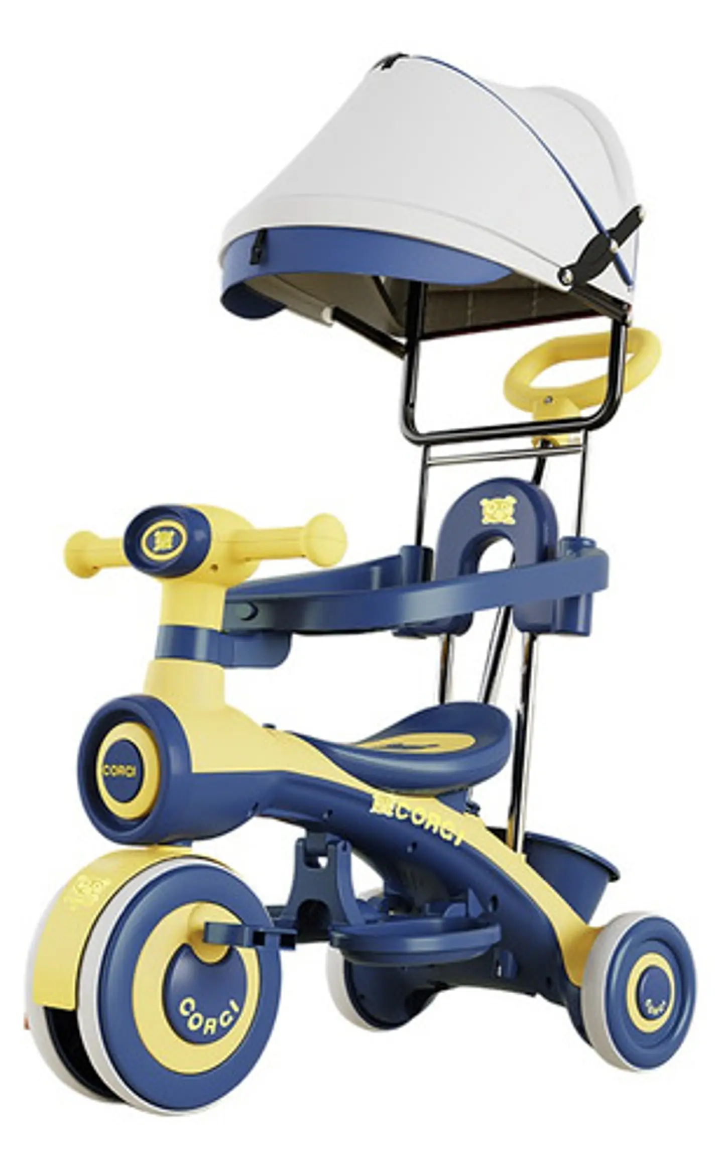 Triciclo Infantil Musical Con Toldo Ajustable Y Luces 1