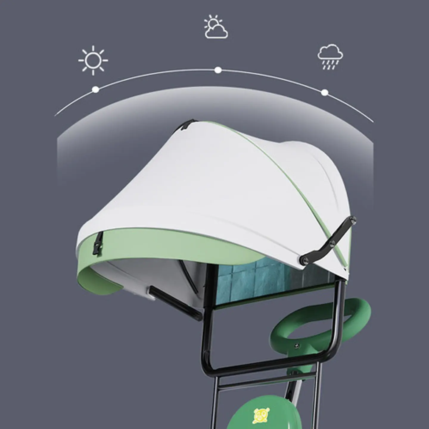 Triciclo Infantil Musical Con Toldo Ajustable Y Luces 2