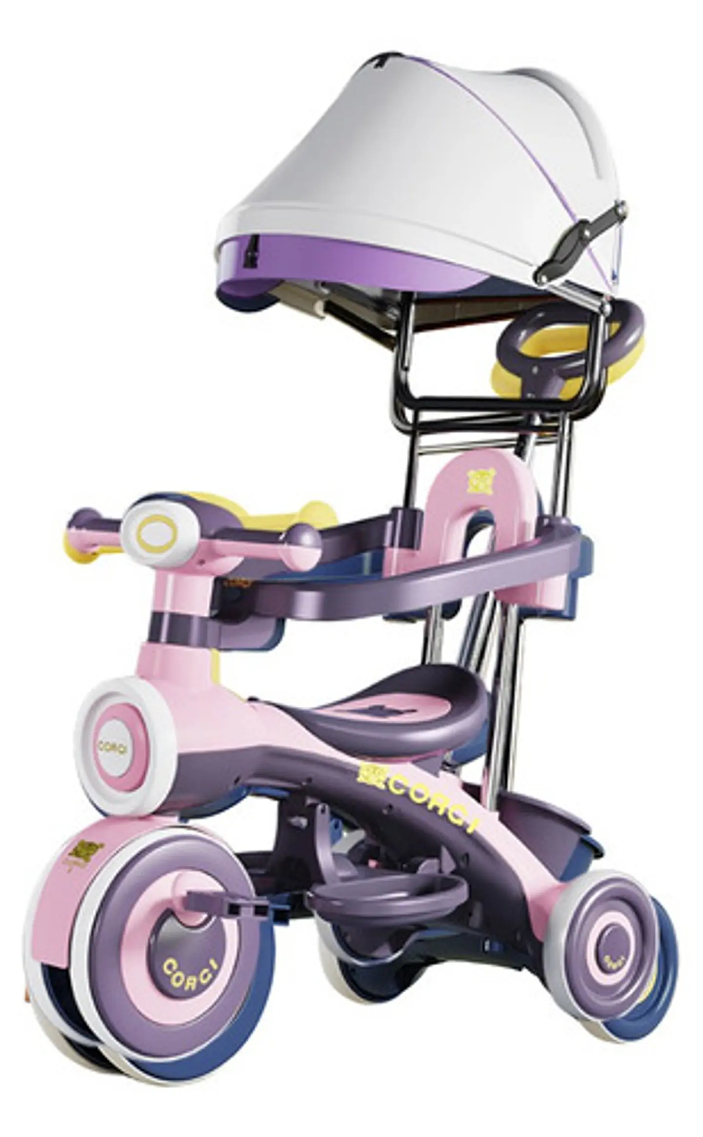 Triciclo Infantil Musical Con Toldo Ajustable Y Luces 6
