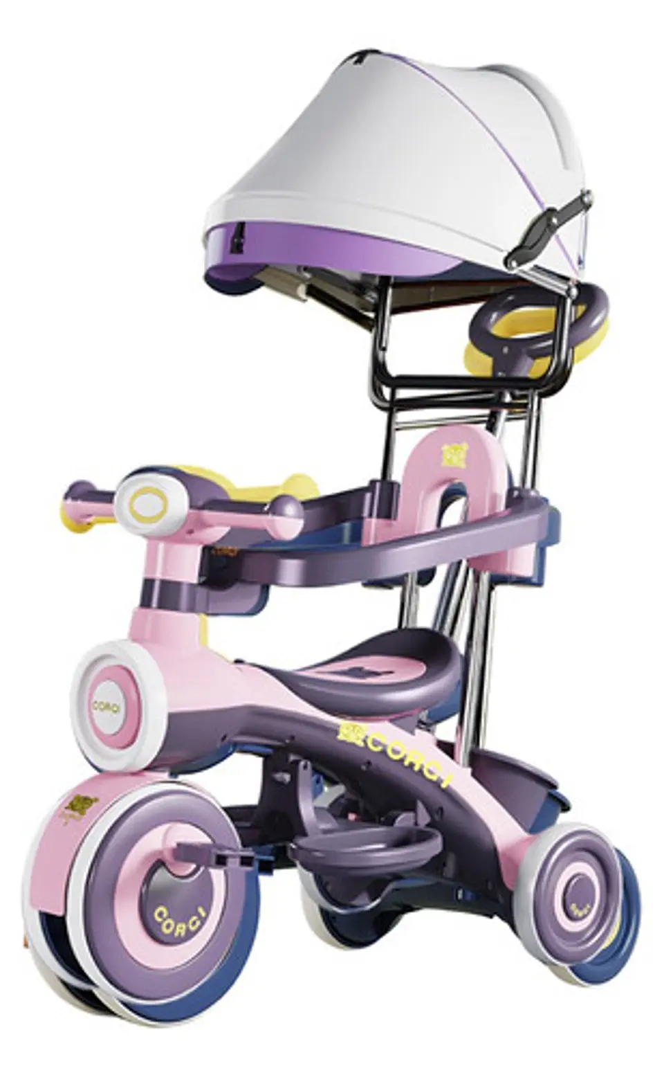 Triciclo Infantil Musical Con Toldo Ajustable Y Luces 6