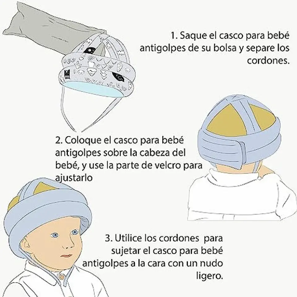 Casco Gorro Protector De Cabeza Para Bebe Antigolpe 4