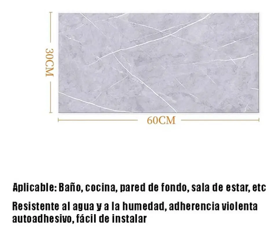 Pack 50 Laminas Autoadhesivas Pared Marmol Pvc Impermeable 3