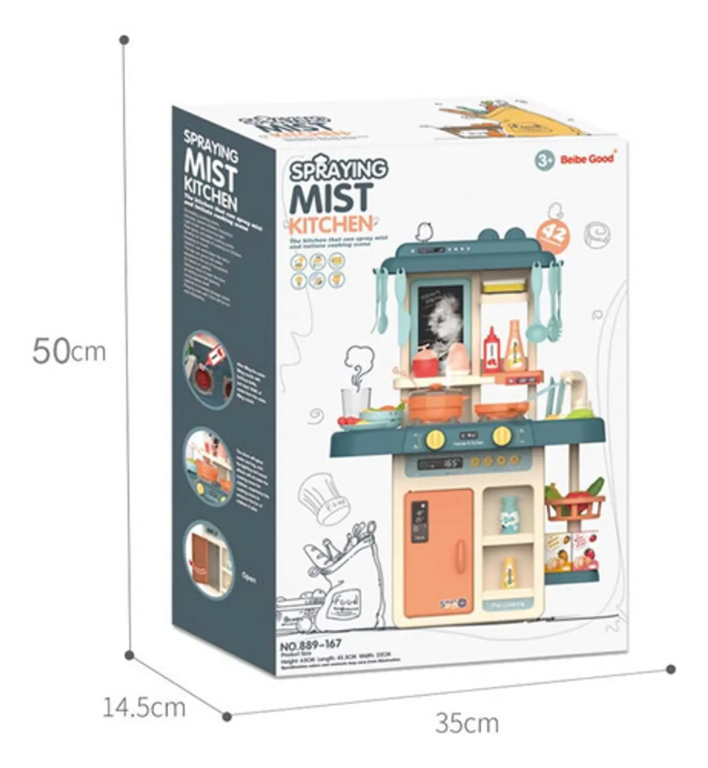 Juego De Cocina Con Luces Y Sonidos 42 Piezas 63cmx45cm 3