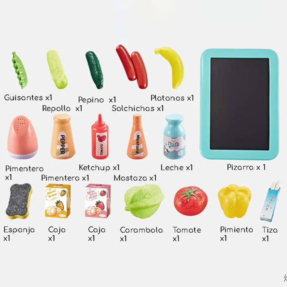 Juego De Cocina Con Luces Y Sonidos 42 Piezas 63cmx45cm 6