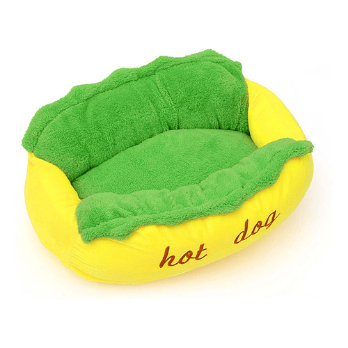 Cama Hot Dog Talla L Suave Acolchada Mascotas Perro Gato