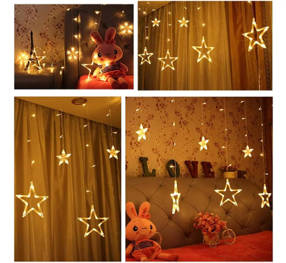 Luces Led De Cortina Guirnalda Navidad Extendible 4
