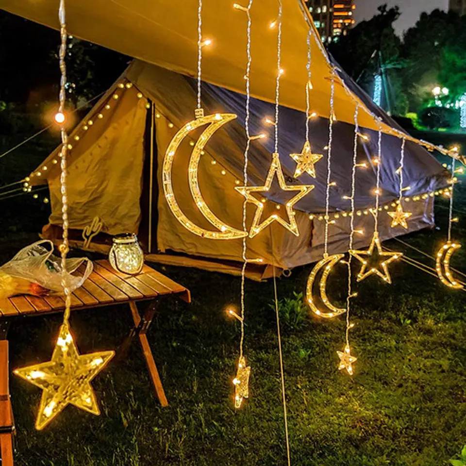 Luces Led De Cortina Guirnalda Navidad Extendible 5