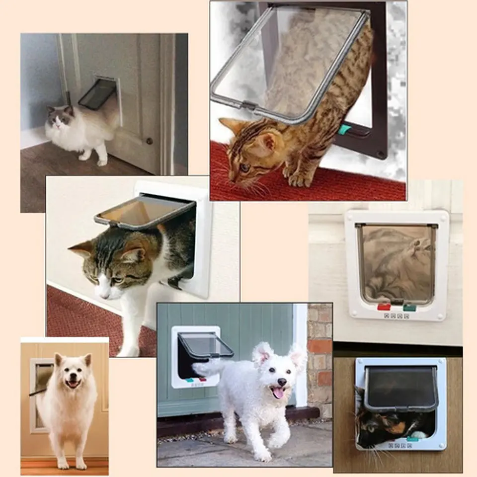 Puerta Silenciosa Con Solapa Gato Para Interior Exterior 7