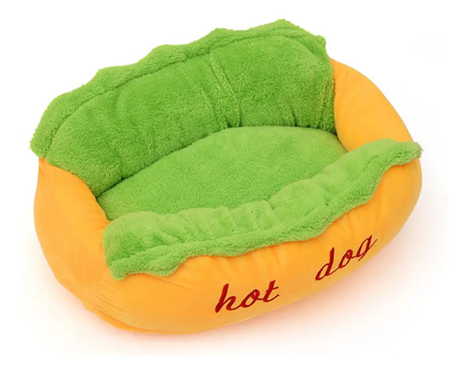 Cama Hot Dog Suave Acolchada Mascotas Perro Gato (talla S) 1