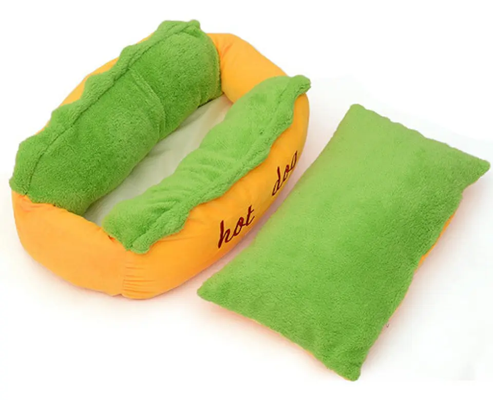 Cama Hot Dog Suave Acolchada Mascotas Perro Gato (talla S) 2