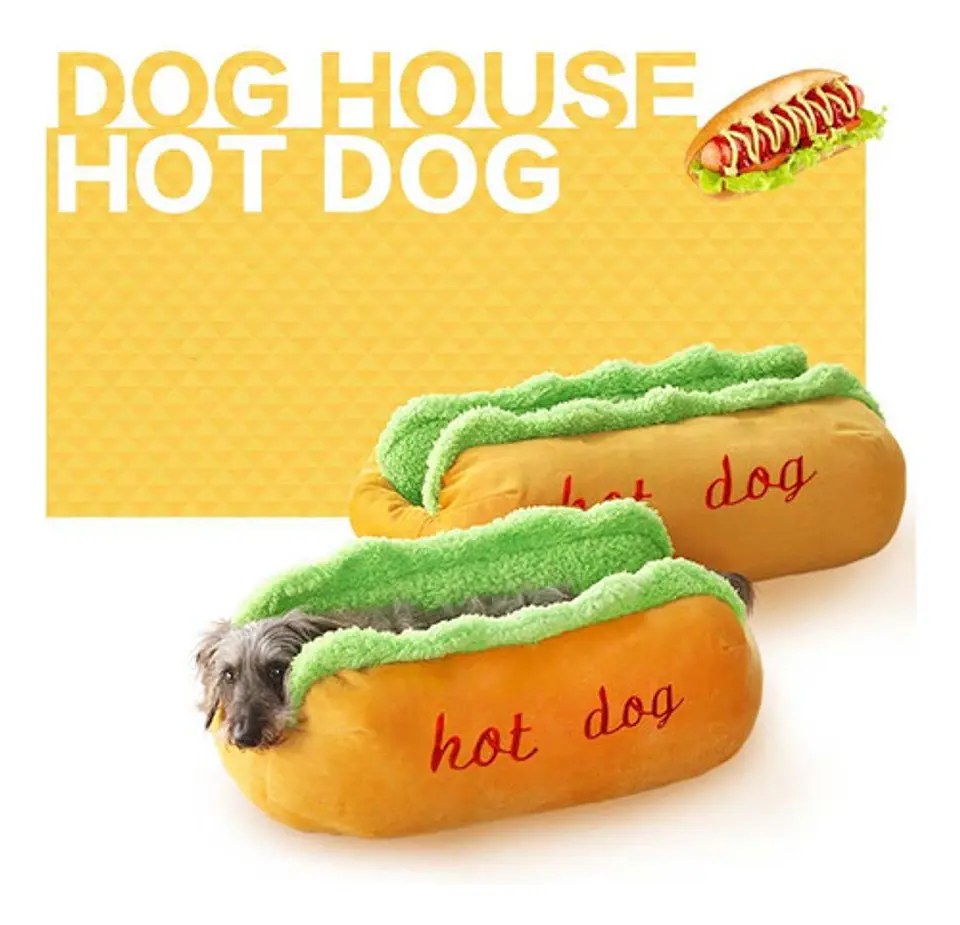 Cama Hot Dog Suave Acolchada Mascotas Perro Gato (talla S) 3