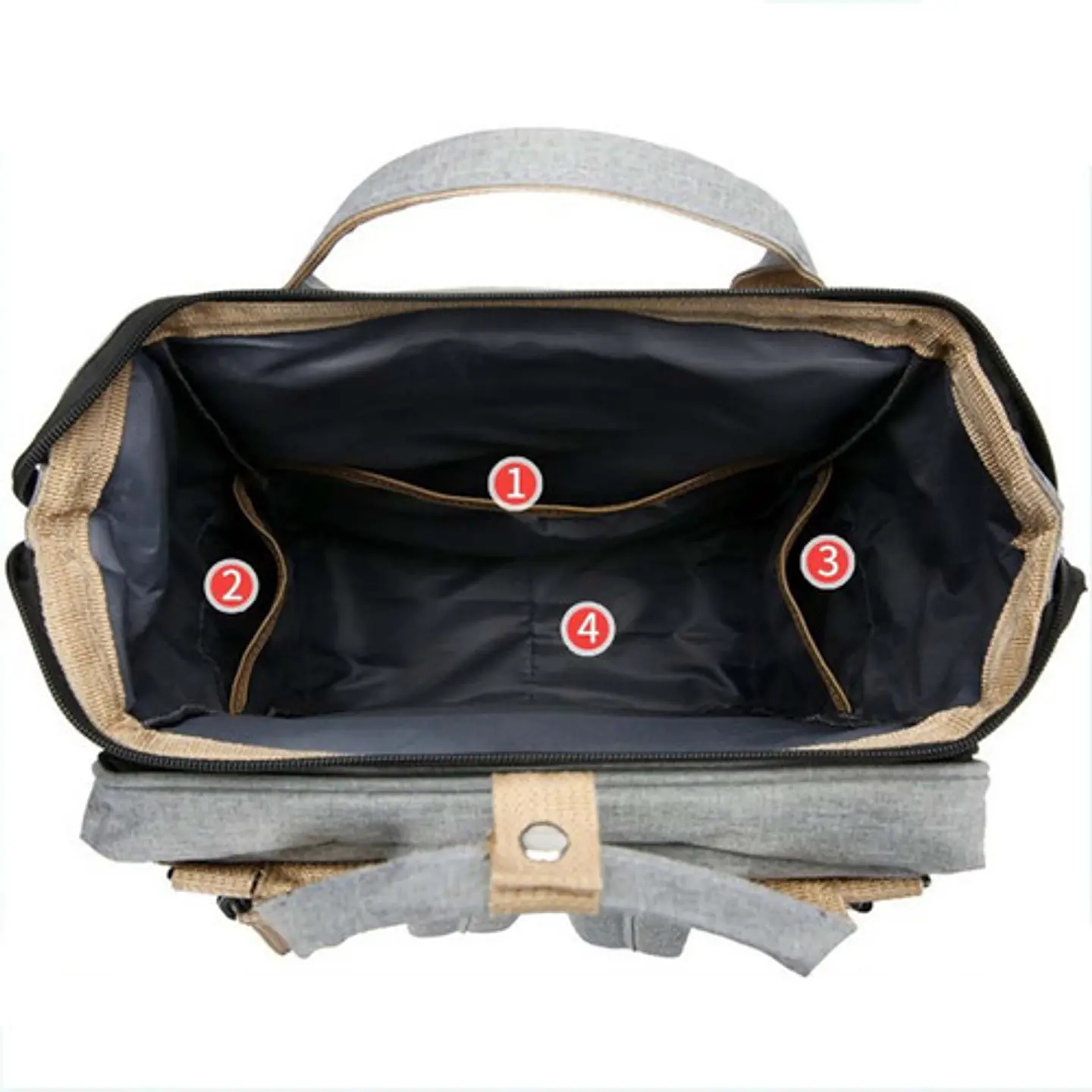 Bolso Mochila Cuna Plegable Impermeable Multifuncional 6