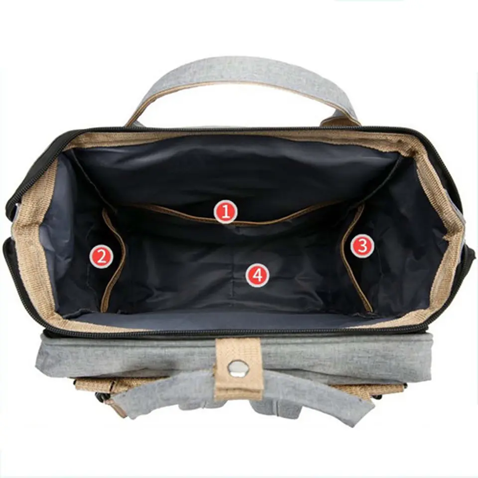 Bolso Mochila Cuna Plegable Impermeable Multifuncional 6