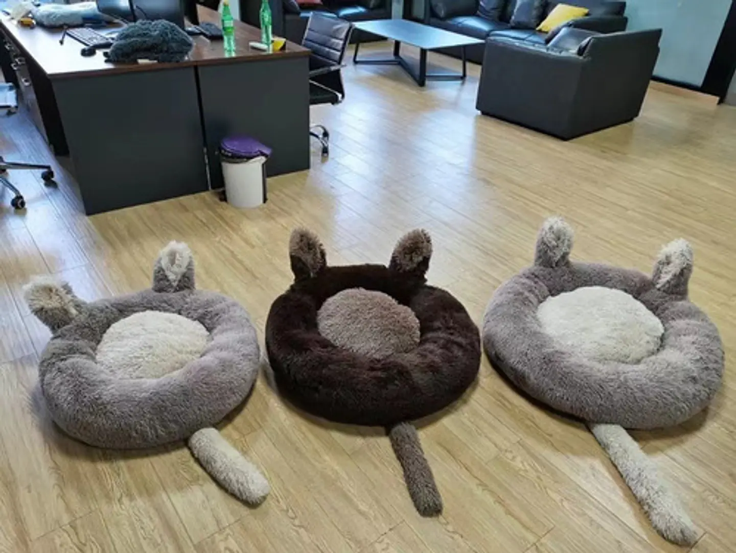 Cama Redonda Tipo Orejas Perros Y Gatos 50cm Antideslizante 4